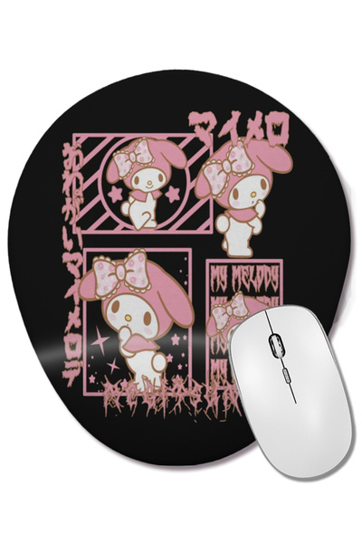 BASKI DÜNYASI Melody My Meloy My Melody Sanrio Mouse Pad oval cu suport pentru încheietura mâinii