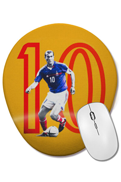 BASKI DÜNYASI Zinedine Zidane 10 Mouse Pad oval cu suport pentru încheietura ...