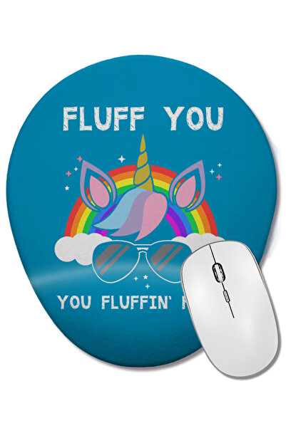 BASKI DÜNYASI Fluff You You Fluffing Fluff Unicorn Mouse Pad oval cu suport p...