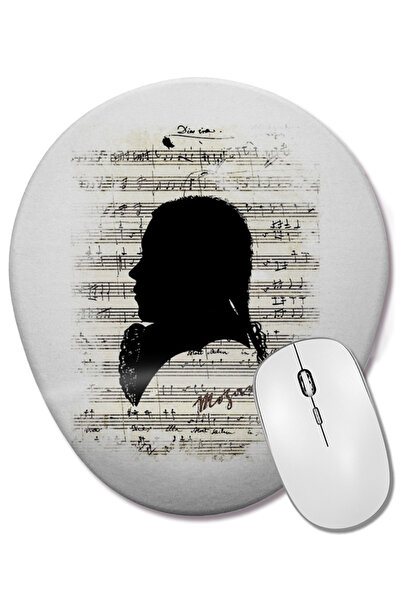 BASKI DÜNYASI Mouse Pad oval cu note muzicale pentru pian Wolfgang Amadeus Mo...
