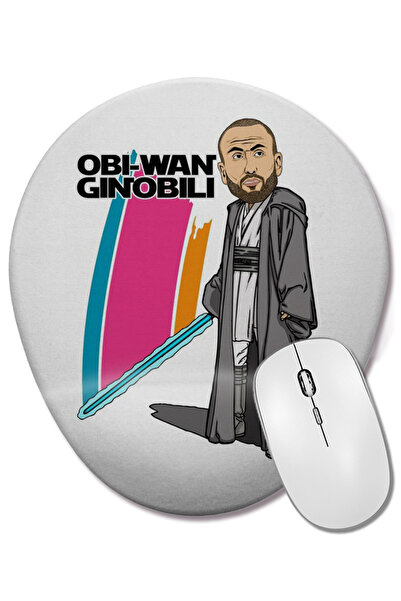 BASKI DÜNYASI Mouse Pad oval Obi Wan Ginobili cu suport pentru încheietura mâ...