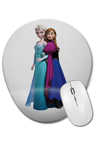 BASKI DÜNYASI Елза Кристоф Рапунцел Анна Замръзнала Овална подложка за мишка ...