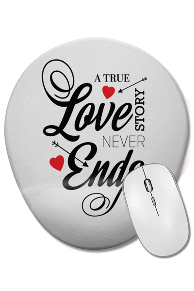 BASKI DÜNYASI Mouse Pad oval True Love cu suport pentru încheietura mâinii