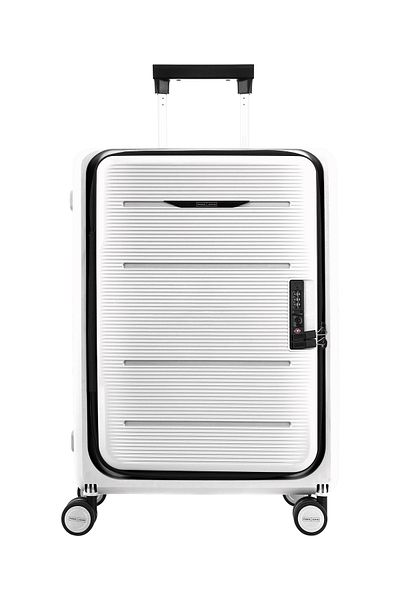 PARAJOHN Foldable PP Cabin Luggage – Lightweight 20 inch Trolley Bag , 8-Wheel Spinner, TSA Lock - White