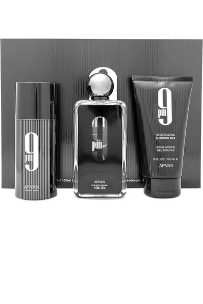 Afnan Gift Set 9 PM Eau De Parfum 100 ML + Deodorant 150 ML + Shower Gel 150 ML,