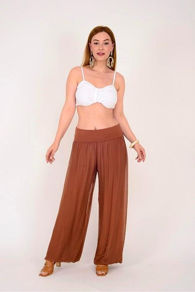 Bohem Stil Pantaloni din mătase căptușiți cu corset italian