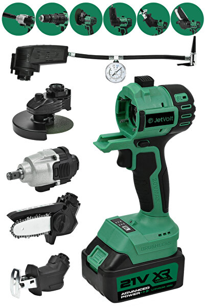 Genel Markalar 6'Lı Muhteşem Set Hava Pompası Şarjlı Matkap Testere Tilki Kuy...