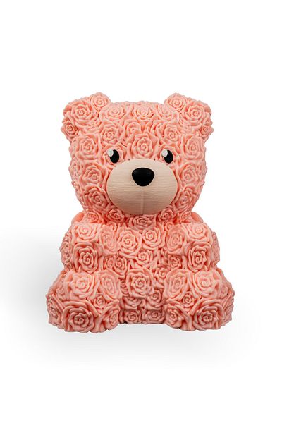 CESTOPİENO Pink Rose Bear Decoration / Cake Decoration