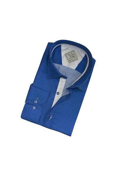 EREN STYLE Cămașă pentru bărbați din bumbac cu mânecă lungă (Slim Fit Fit)