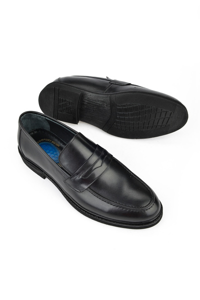 Ziya Men's Genuine Leather Classic Shoes |   Black |   Model No: 151985 Z1602