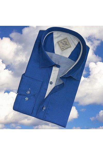 EREN STYLE Cămașă pentru bărbați din bumbac cu mânecă lungă (Slim Fit Fit)