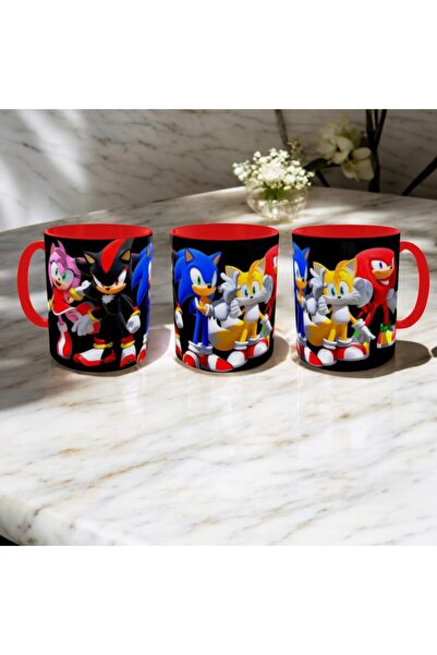 ALPŞAN TİCARET Sonic Kupa Sonik Bardak Sonik Mug Beyaz Kupa Renkli Kupalar