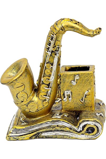 Winds Trading حامل مكتب من الراتينج على شكل موسيقى ساكسفون من البولي ريزين، م...