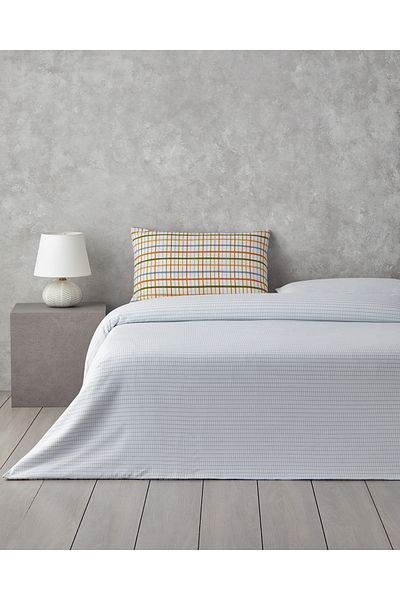 English Home Color Grid Easy-Iron Σετ Παπλωματοθήκη Μονό 160x220 cm Πορτοκαλοπράσινο