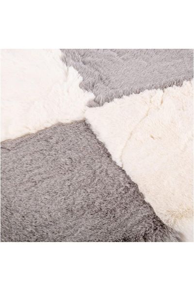 AKDC Fur Cusion Cover 45Cm X 45Cm X 1Cm Gray, White