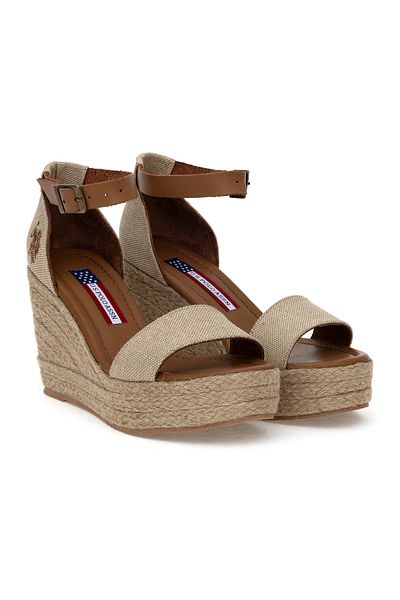 U.S. Polo Assn. Women's Beige Wedge Heel Shoes 50304915 -Vr011