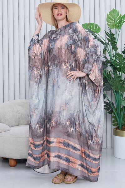 Eceyaman moda نسخة - فستان نسائي منقوش مقاس كبير