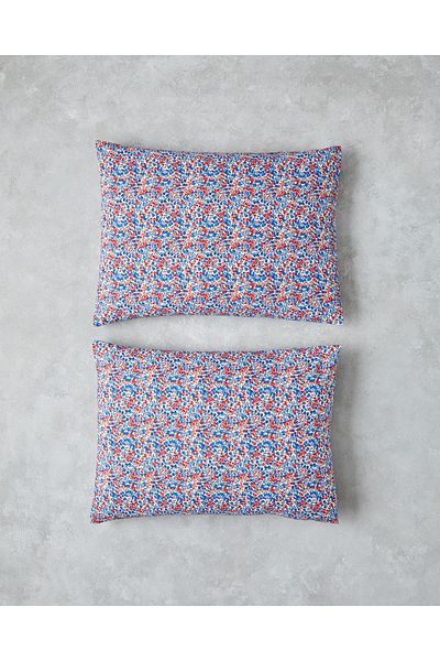 English Home Flower Blast Easy-Iron 2-Piece Pillow Case 50X70 cm Red - Blue