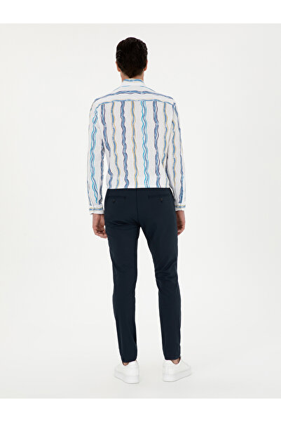 Cacharel Lacivert Slim Fit Kanvas Pantolon 50287105-VR033