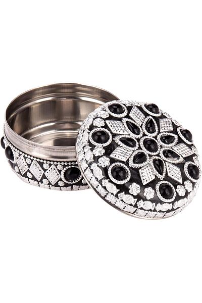 AKDC Metal Jewelry Box L(10cm) xW(10cm) xH(5cm) Black