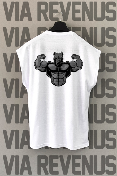 Vordevia Tricou sport cu mânecă zero cu mânecă cu gâtul rotund cu imprimeu Pi...