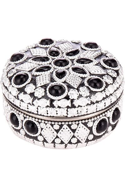 AKDC Metal Jewelry Box L(10cm) xW(10cm) xH(5cm) Black