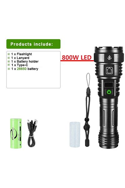 paweinuo 26650 battery 2024 Most Powerful Flashlight Super Bright Rechargeable Led Torch 6000000LM Long Range