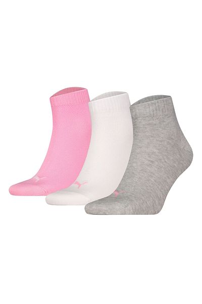 Puma Unisex Quartersocken, 3er Pack - Quarter Plain 3P, Logo, einfarbig