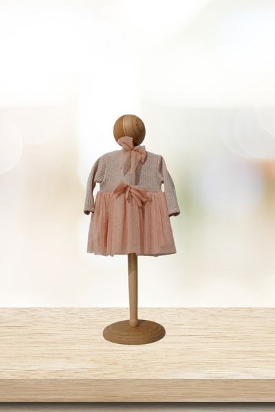 Baby s Breath Flower Pink Tutu with Bow Long Sleeve Baby Girl Dress and Bow Hair Clip 6-24 Months Infant Outfits