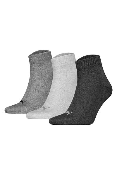 Puma Unisex Quartersocken, 3er Pack - Quarter Plain 3P, Logo, einfarbig
