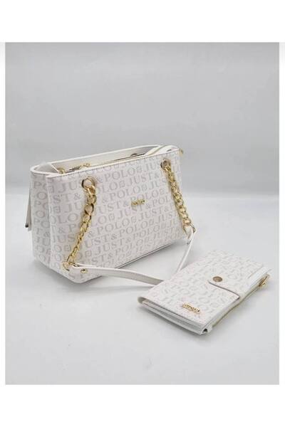 Just Polo حقيبة كتف نسائية بنية من جست بولو مع سلسلة قابلة للتعديل بحزام طويل...