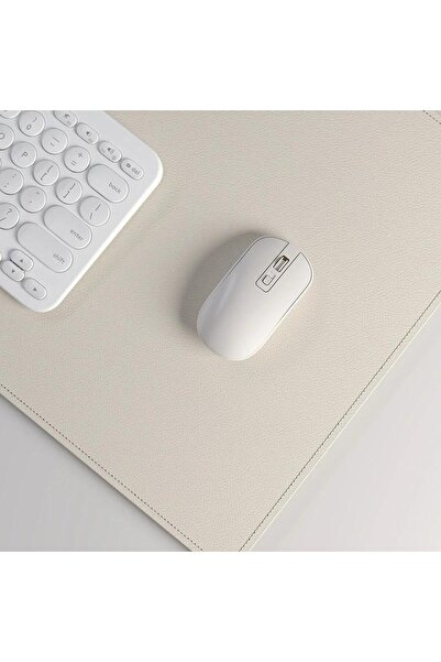 Xrades Deri Mousepad Laptop Bilgisayar Için Geniş Masa Matı Deri Mouse Pad 80x40 Cm Pirinç Beyazı