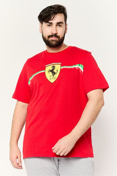 Puma x Scuderia Ferrari Men Sportswear Fit Short Sleeves Outdoor T-shirt, Red