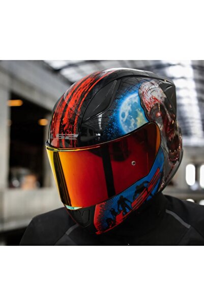 LS2 Rapıd 2 Race Zombıe Fullface Motosiklet Kaskı Kırmızı Camlı