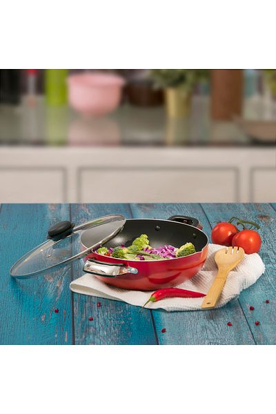 ROYALFORD RF324WP26 Kadai Wok Pan | 26 CM | Induction Safe