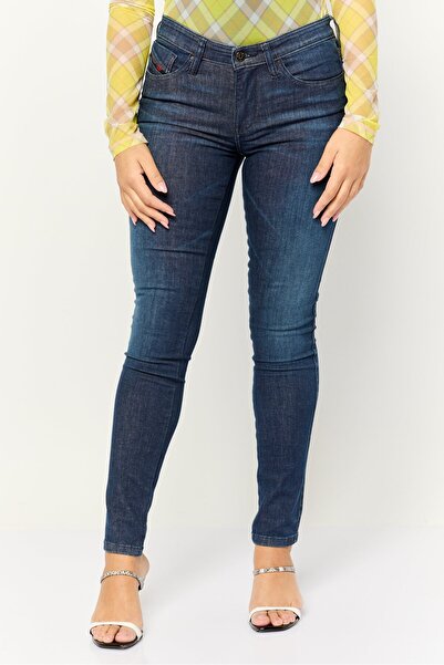 Diesel Women Super Skinny Fit Washed Stretchable Denim Jeans, Blue