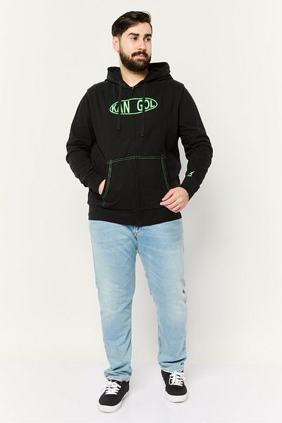Kangol Men Embroidered Logo Long Sleeves Hooded Sweatshirt, Black