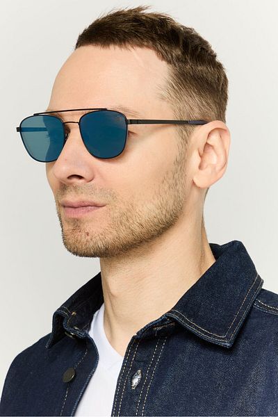 Timberland Men Tb916802d55 Round Sunglasses, Smoke Black