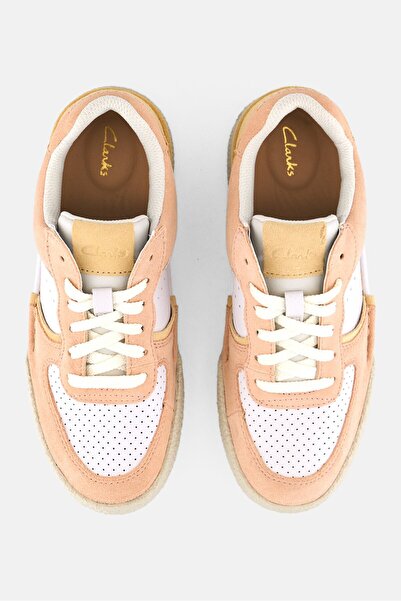 CLARKS Women Craftcup Court Lace Up Shoes, Pale Peach