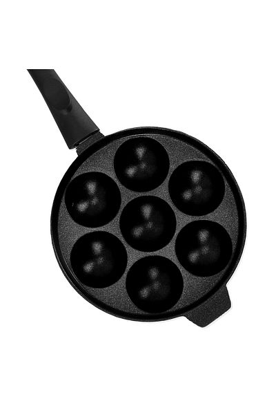 ROYALFORD Aluminium Appam Maker - Nonstick Cast Aluminum Alloy Baking Tray with 7 Pieces