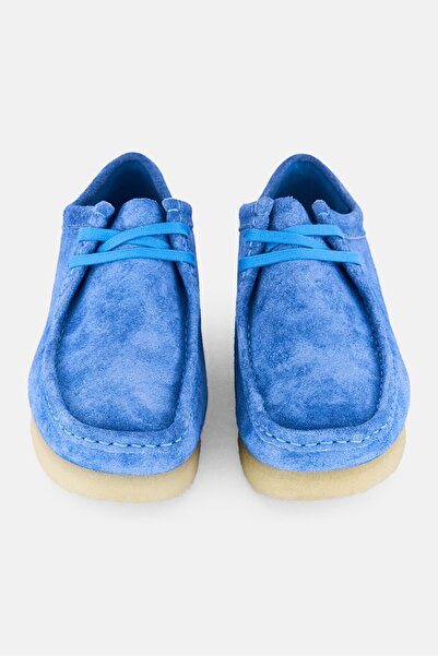 CLARKS Men Standard Wallabee Lace Up Casual Shoes, Bright Blue