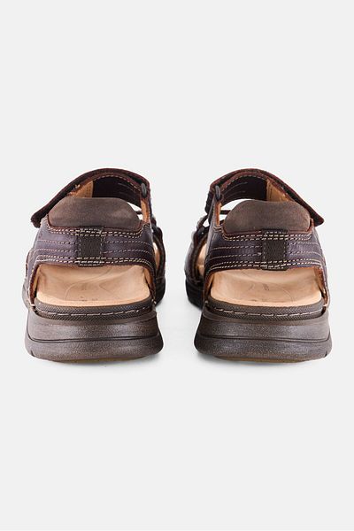 CLARKS Men Slandered Nature Trek Velcro Closure Sandals, Dark Brown