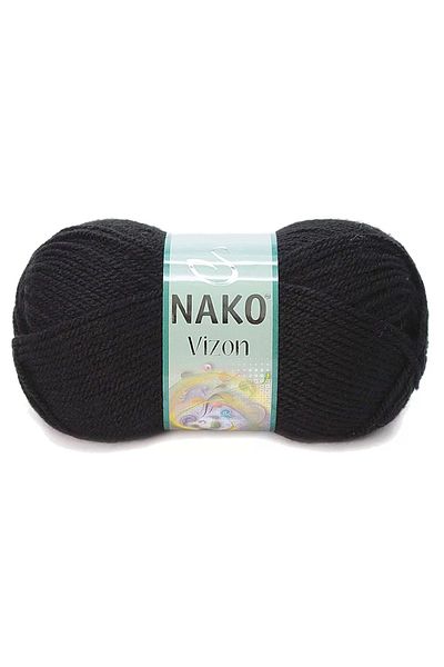 NAKO Mink Premium Acrylic Hand Knitting Thread Wool Color No:217 Black