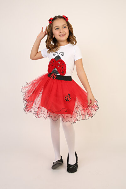 Dıgıl Kids Kız Çocuk 23 Nisan Kırmızı Uğur Böcekli Takım