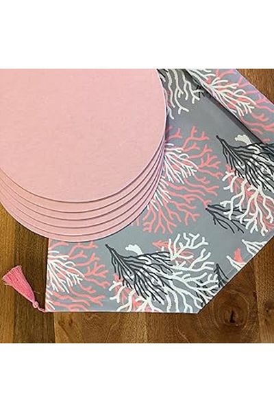 DENİZ Sen Izmir American Service 6-Piece Supla and Runner Pink Coral