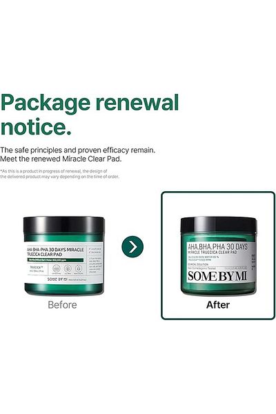 Some By Mi Korean AHA BHA PHA 30 Days Miracle Truecica Clear 70 Pad - 125 ML