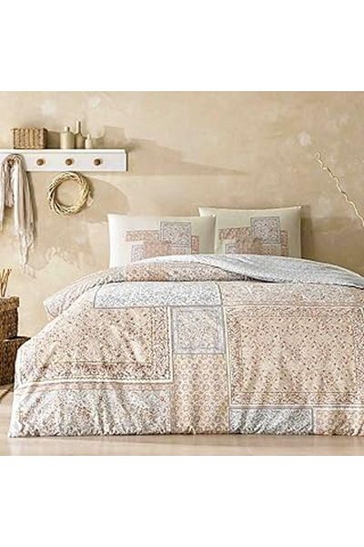 Hepta Collection Crown Agate Ethnic Patterned 100% Cotton Duvet Cover Set, Tile, Single