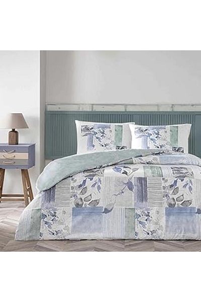 Hepta Collection طقم غطاء لحاف Eloıse من القطن باللون الأزرق مفرد