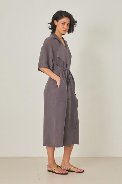 Setre Кава Асиметричний крій Пояс на талії Деталізована сукня