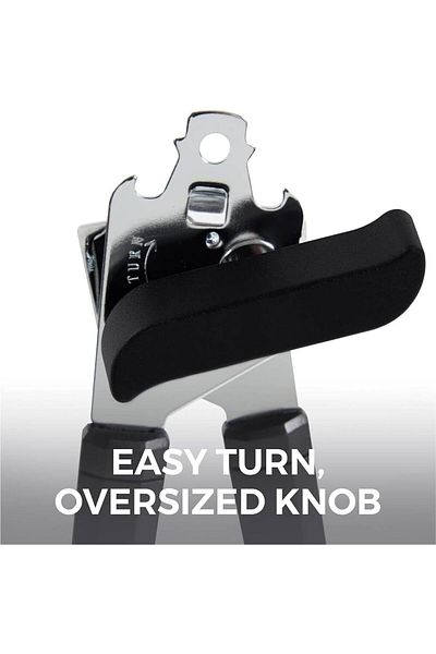 COOYA Handheld Openers, Can Opener Heavy Duty, Easy Turn Knob,Kitchen Gadgets/Essentials, Easy Grip Black